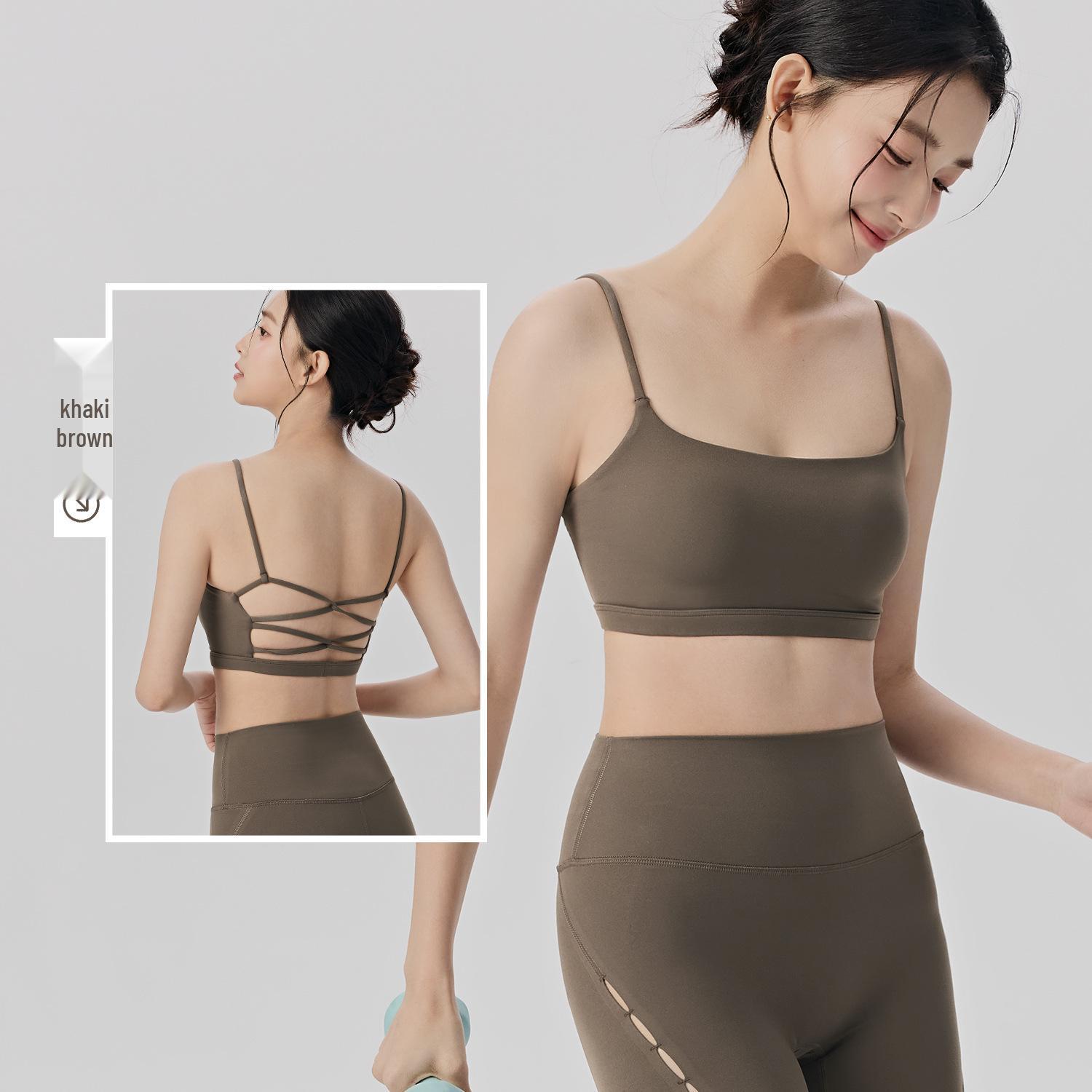 

Women s Yoga Sports Bra - Breathable, Cross Straps, Shock Absorbing, Pilates Fitness, Fashionable Back Design M