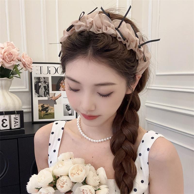 High Crown Comb Women's Mesh Bow Headband Create a Sweet Retro Hair Accessory