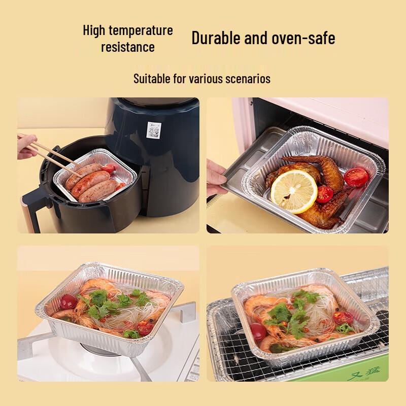 Faxilon 18cm Square Aluminum Foil Bowls for Air Fryer