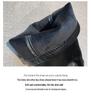 Women's Black Leather Thigh-High Lace-Up Platform Boots - Over-the-Knee, Height-Enhancing, Riding Martin Style