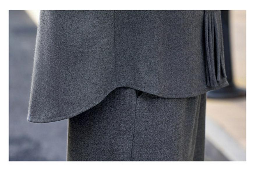 Stylish Spring/Autumn Two-Piece Set: Long-Sleeve Top & Wide-Leg Pants for Middle-Aged Women