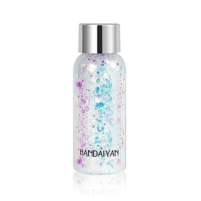 Körperglitzergel Lang anhaltendes holografisches Gesichtsglitzergel für Haare Körper Nägel Wasserdicht 9 Farben Flüssiger Glitzer Körper Make-up, 1 Stück