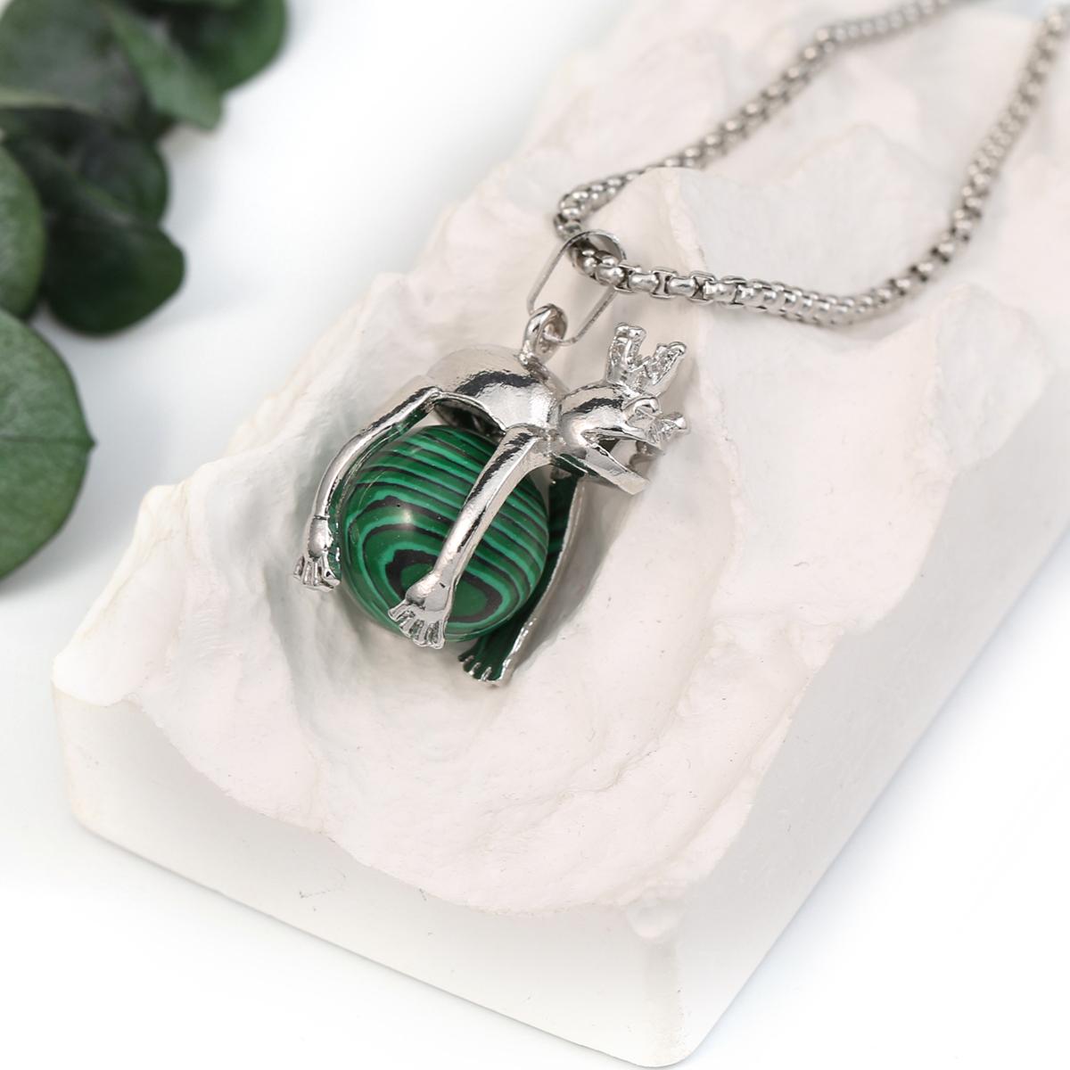 

Женское ожерелье из натурального камня, агаты/розовый кварц, кулон с изображением пятнистого оленя, металлические цепочки, подвески для женщин, романтический подарок Malachite