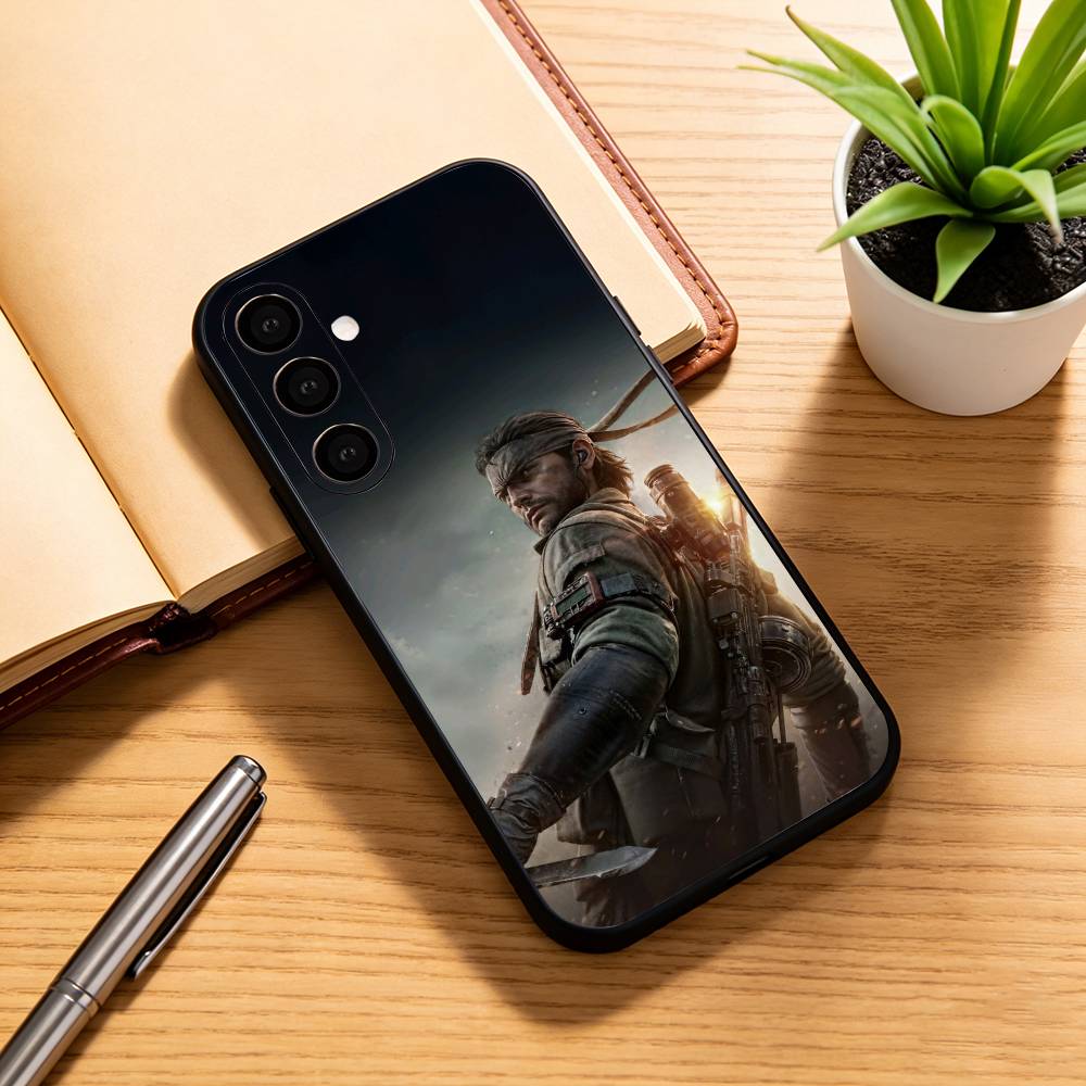 Metal G-Gear S-Solid Phone Case Black Silicone Soft For Samsung Galaxy A73,A72,A71,A70,A53,A52,A51