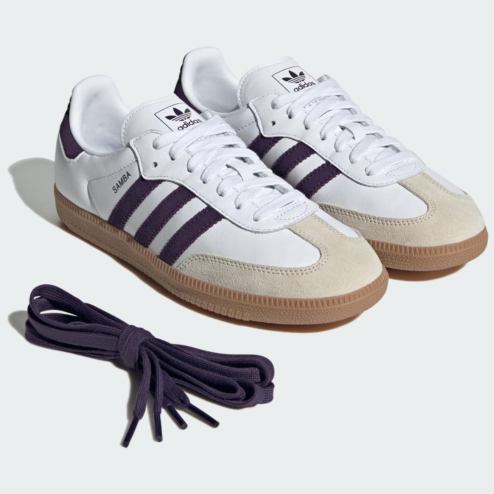 JS1392 adidas Originals Samba OG Cloud White Alumina Aurora Plum (Мужской) 4