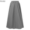 ZANZEA Lässige, elastische Taille, einfarbig, lockere, lange Röcke für Damen