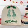 Christmas Footprint Sign Christmas Wooden Footprint Keepsake First Art Announcement Board Sign For Toddler Boys Girls Shower