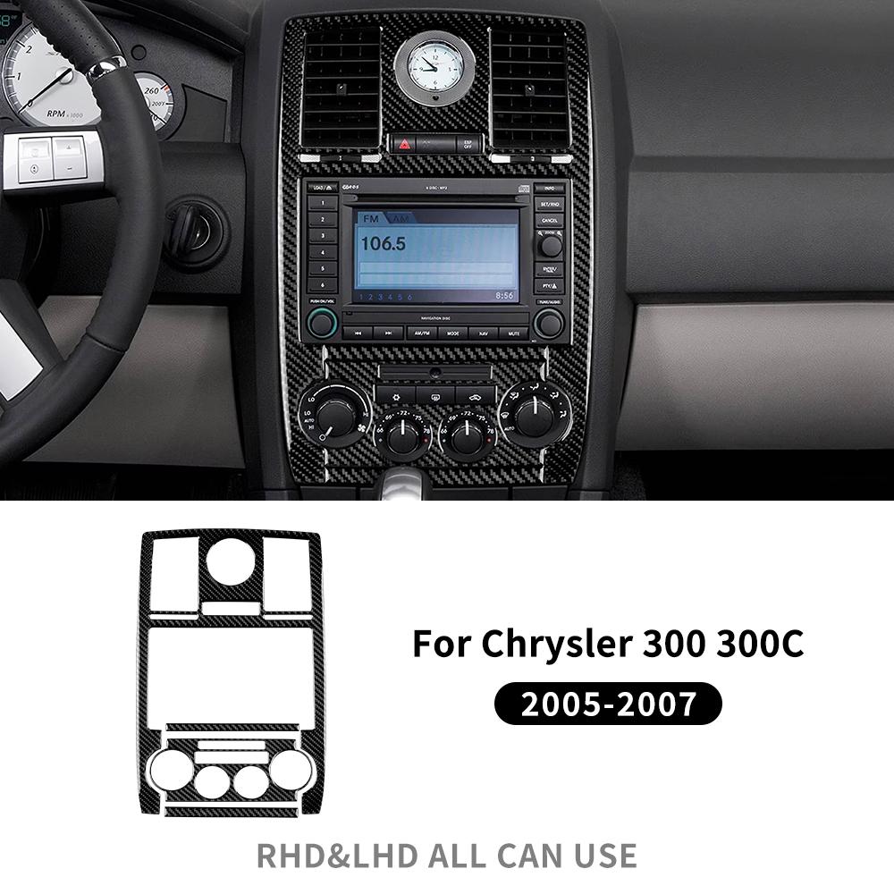 Real Soft Carbon Fiber Sticker For Chrysler 300 300C 2005 2006 2007 Car Center Air Vent Frame Panel Interior Trim Accessories