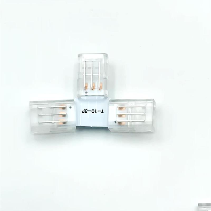 3P 10mm Solderless L-Shape Connector for RGB 2812 Addressable LED Strip (20-Pack)
