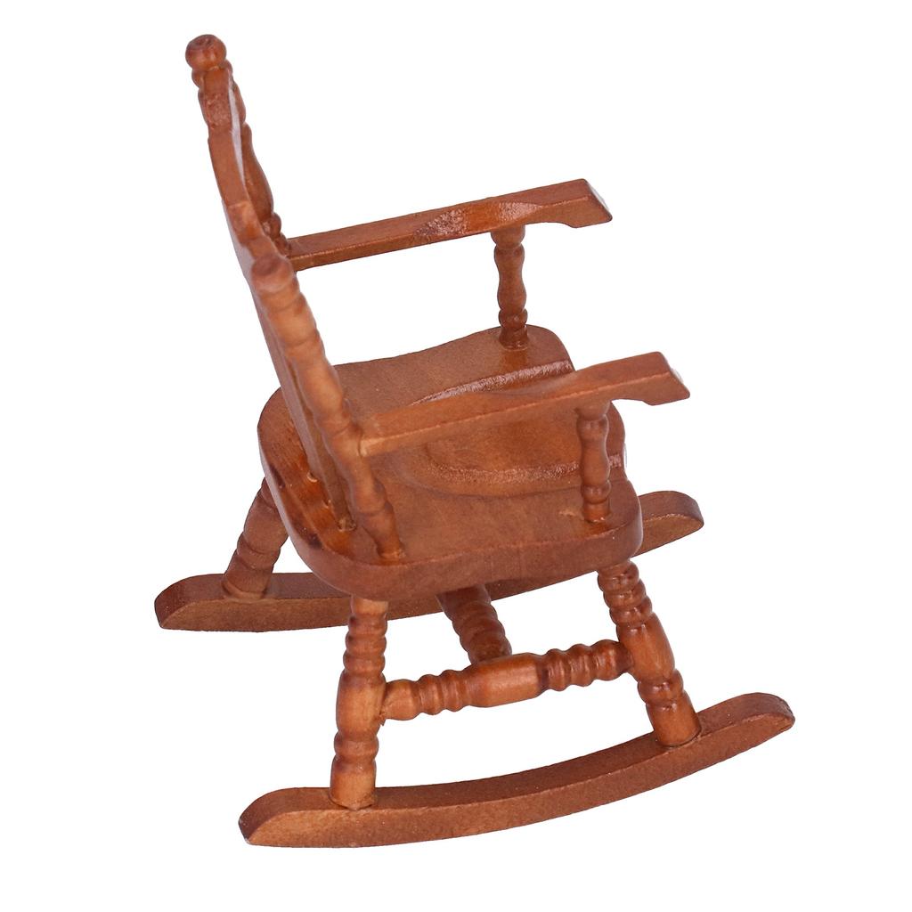 1:12 Miniature Rocking Chair Cute Wood Rocker Furniture Toy Accessories
