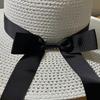 New Straw Hat Women's Beach Hat European and American Bow Visor Hat Travel Sunscreen Sun Hat