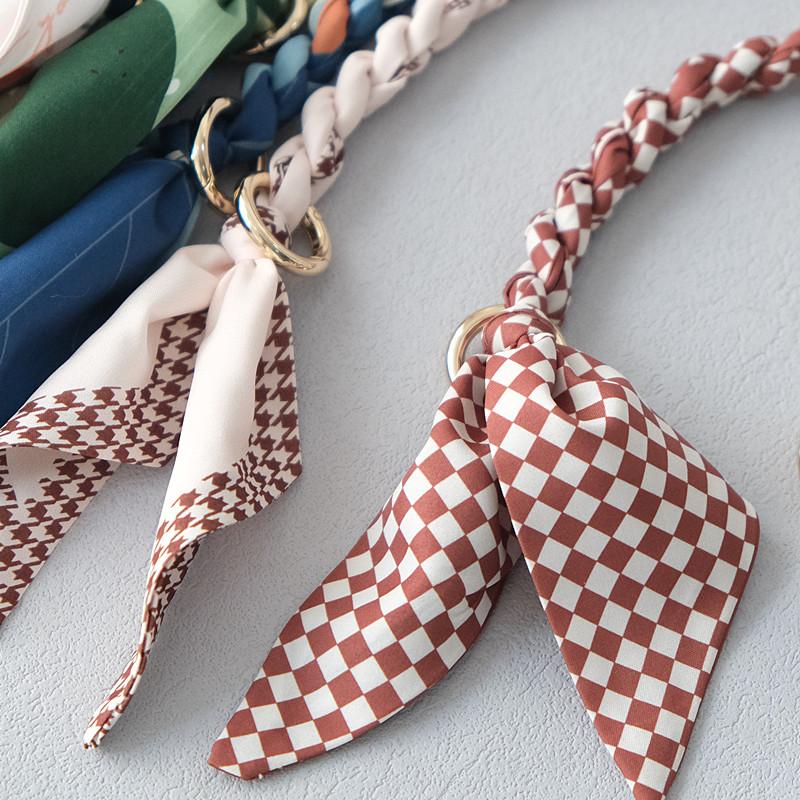 Nueva Moda Primavera Bolso de Mano de Mujer Parte de Accesorios Cadenas Desmontables Reemplazo Correa de Seda con Estampado Floral Mujeres DIY Asas de Cadena para Bolso