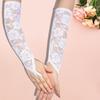Vintage Lace Flower Fingerless Gloves for Ladies Fashion Roleplay Accessory Arm Sleeves for Weddings and Theme Parties