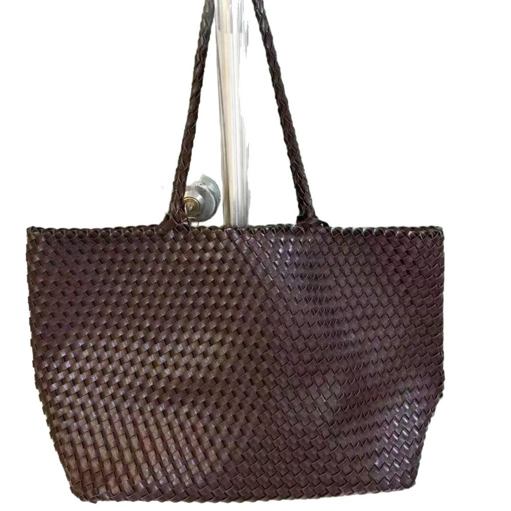 Damen Taschendesign Gewebte Tasche Hochwertiges Gefühl Große Kapazität Schultertasche Einfache Tragetasche Damen