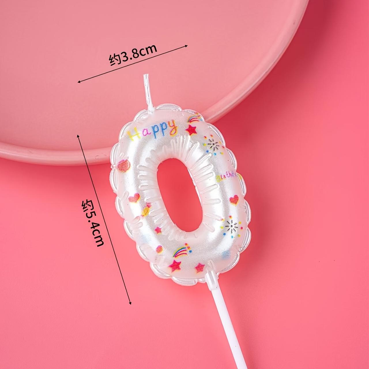 

1pc White Number 0-9 Candle Balloon-Shaped Birthday Party Cake Decoration Children Adult Birthday Party Decor Festival Supplies