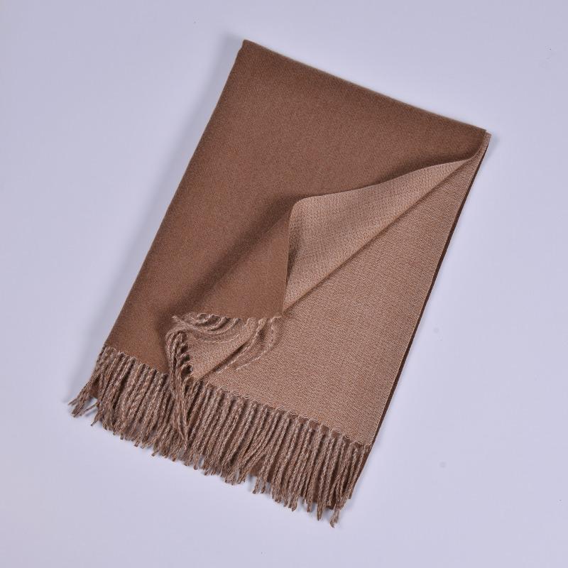 Autumn and Winter New Imitation Cashmere Double-sided Monochrome Warm Scarf Scarf Men's and Women's Fashion Warm Fringe
