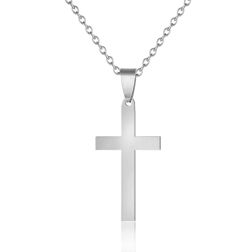 Neue Mode Kleiner Kreuzanhänger Weiblich Gold Silber Farbe Edelstahl Christliches Halskette Für Frauen Religiöser Schmuck Geschenk