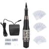 Tätowiermaschinen-Set Professioneller Tätowierstift mit Fußschalter für Augenbrauen-Lippen-Tätowierung Schwarz