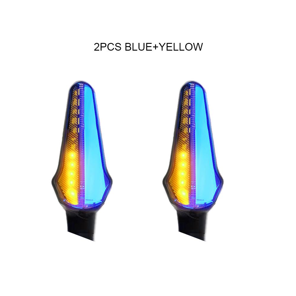 2pcs Motorcycle 2 in 1 Turn Signal LED Bright Lights Low Power Motorcycle Indicators Flowing Turn Signal Lights Light