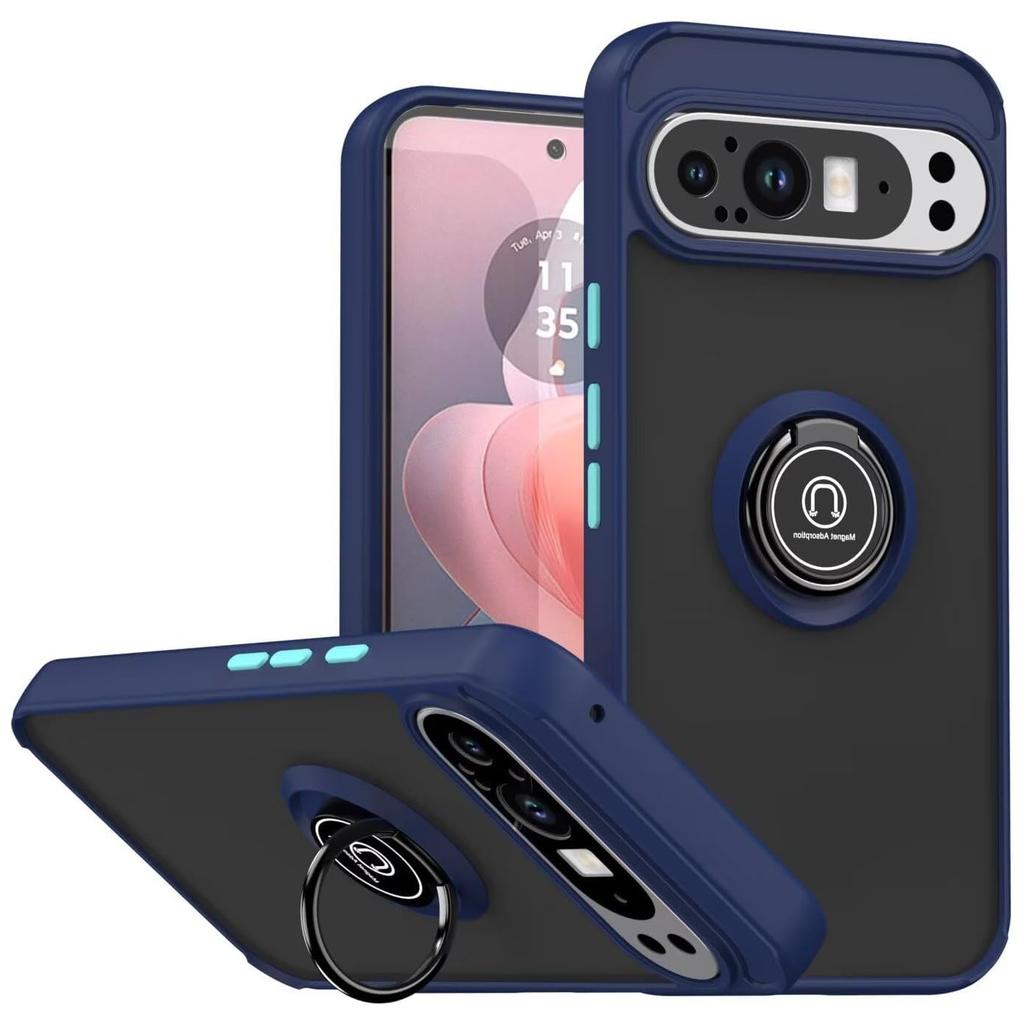 Armor Matte Case For Google Pixel 10 Pro XL 9 Pro 9A Cover Ring Magnetic Stand Holder Shockproof Shell Coque Fundas