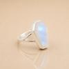 Moonstone Ring 925 Sterling Silver, Coffin Shape Rainbow Moonstone Ring, Blue Flash Gemstone Jewelry, Handmade Boho Statement Ring