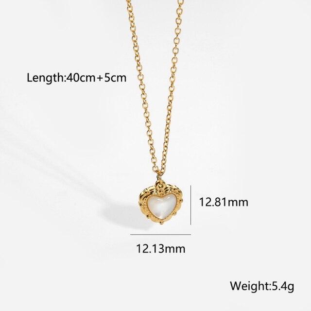 

Новое ожерелье в стиле ретро с рисунком в виде сердца в форме ракушки Лолиты для женщин из нержавеющей стали, модные ювелирные изделия 40cm золотой