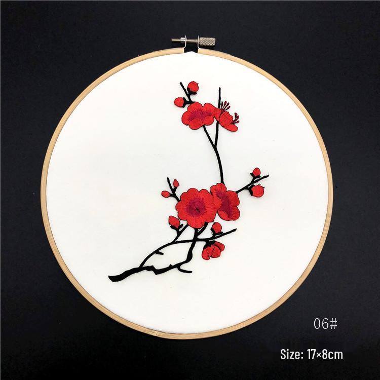 Plum Blossom Embroidery Cheongsam Patch - Chinese Style Decorative Flower Cloth Embellishment