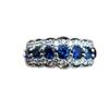 Chenrui Silver-Plated Blue Zircon & White Diamond Women's Ring