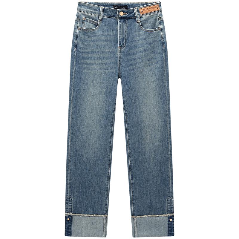 EICHITOO Women s Spring Hem-Cuffed Slim Jeans 27