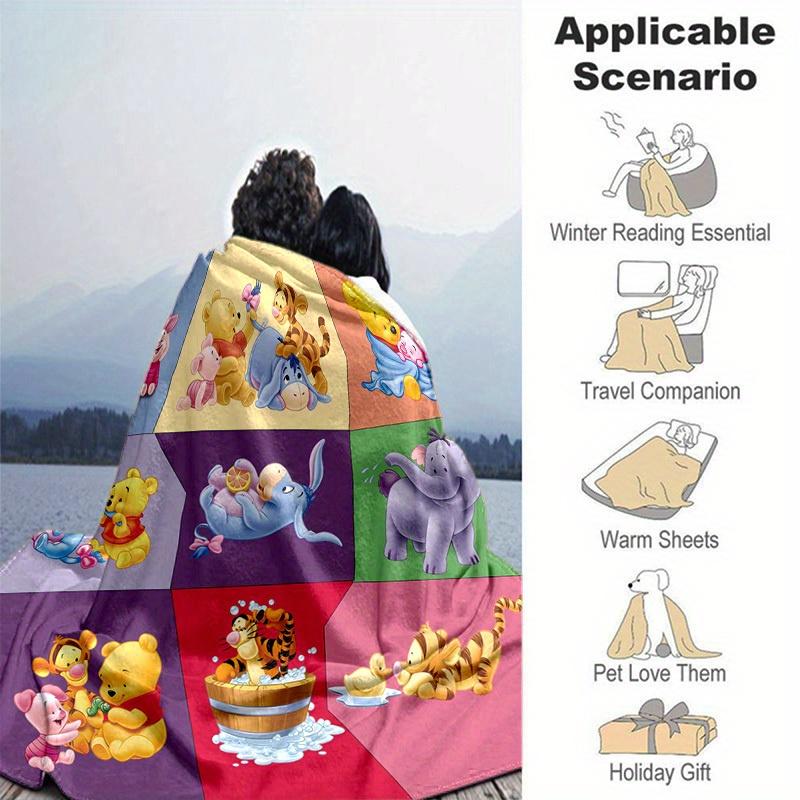 1pc. Cute Winnie The Pooh and Friends Cartoon Blanket, Soft Plush Throw for Room Decor, Perfect Gift for Friends and Family, Multi-Season Us