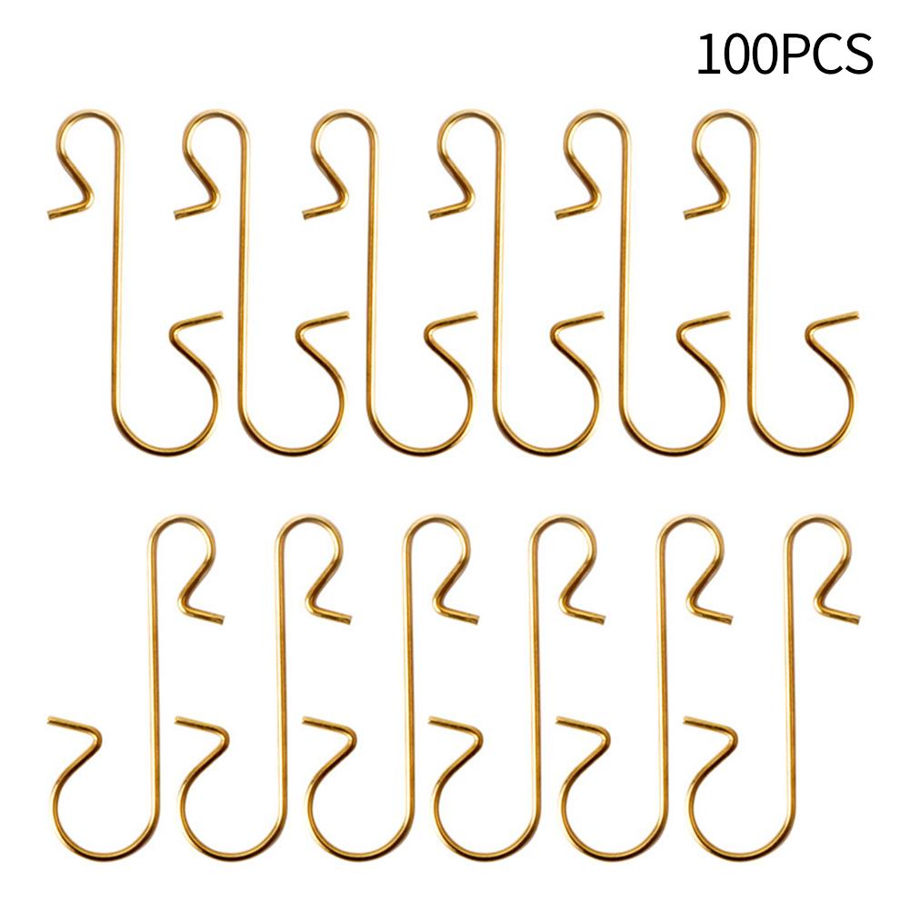 S-Shape Hanger Christmas Hook 100pcs Christmas Day Christmas Stocking Christmas Tree Decoration Hook Seasonal Décor