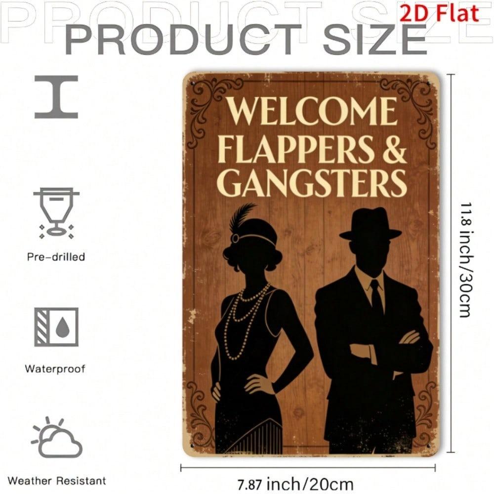 Vintage Bar Metal Sign Flappers Gangsters Wall Decor Man Cave Garage