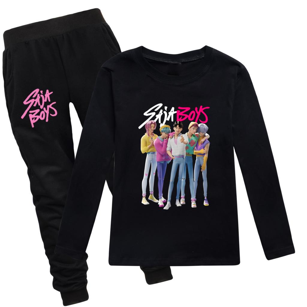 KPOP Łowcy Demonów Saja Chłopcy Koszulka Kreskówka Długi Rękaw Chłopcy Dziewczęta Nastolatki Ubrania Anime T-shirt Jesień Dziecięca Koszulka