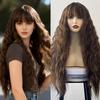Halloween Long Water Wave Wig Cosplay Women Layered Wigs Orange Brown Gold Curly Wigs Carnival