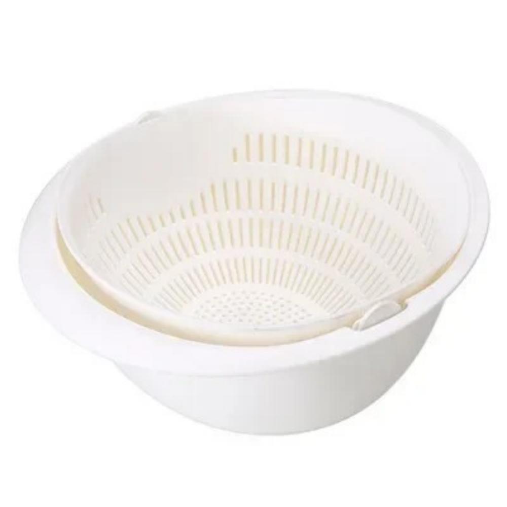 Kitchen Silicone Double-drainage Basket, Dish Cleaning Storage Basket, Filter for Bowls, Draining Dish, Vegetable Cleaning Strai