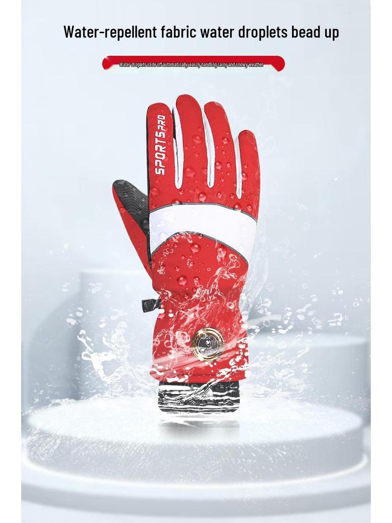 Heated Waterproof Winter Gloves: Electric Motorcycle & Ski Wear for Men and Women, Thickened with Velvet, Cold-Resistant.