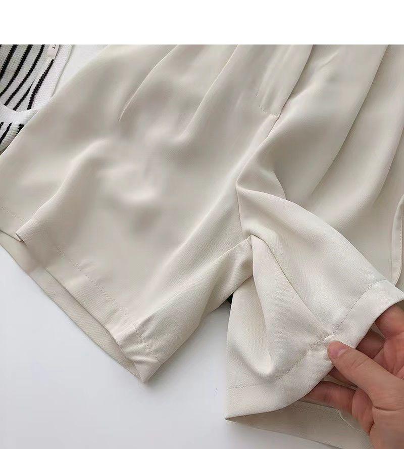 Women's Summer High Waist Drawstring Shorts: Loose, Casual A-line Wide Leg Pants
