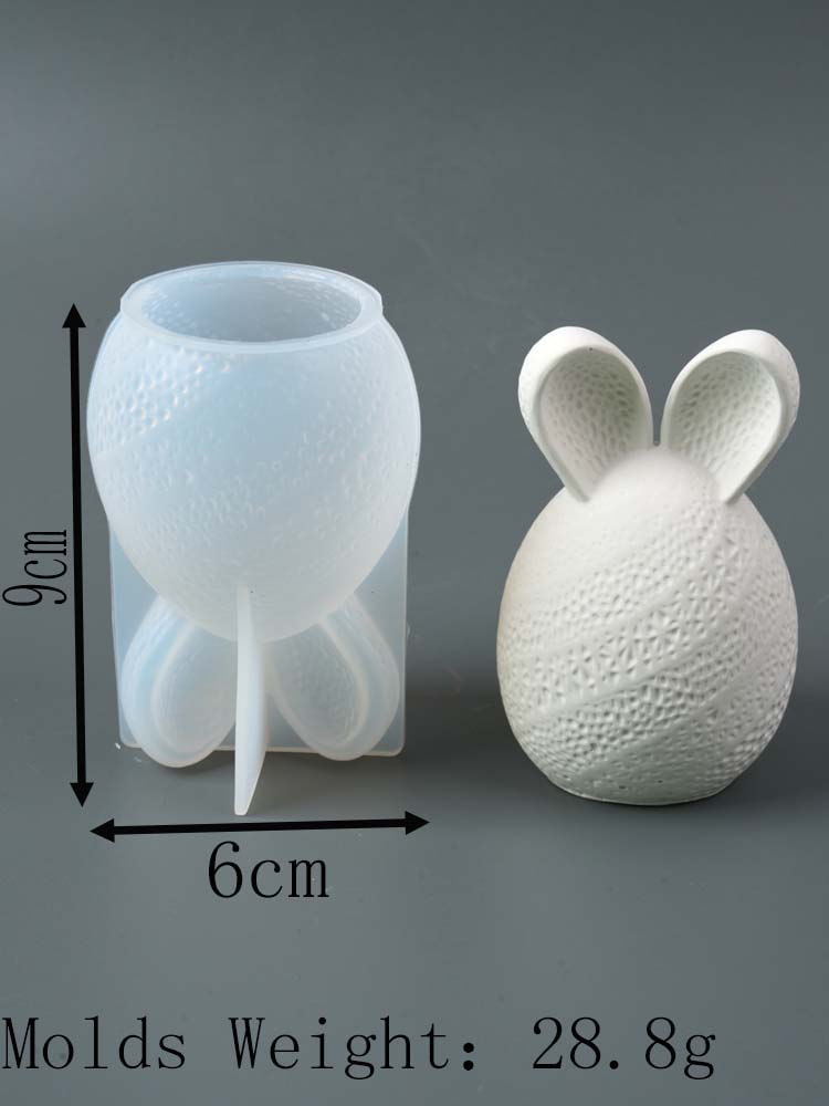3D Streifen Kaninchen Silikon Kerzenform DIY Osterei Hase Aromatherapie Seifenformen Gips Harz Handwerk Herstellung Zubehör Heimdekoration