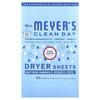 Mrs. Meyers Clean Day Dryer Sheets, Rainwater, 80 Sheets