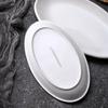 Thickened White Ceramic Oval Serving Platter