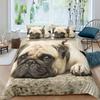 Colección Moderna Adorable de Fundas de Edredón Diseño 3D Adorable Diseño Estampado de Pug Lavable Poliéster Conjunto de Cama Funda de Edredón Suave Para Dormitorio