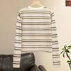 Women's Striped Long Sleeve Round Neck T-shirt