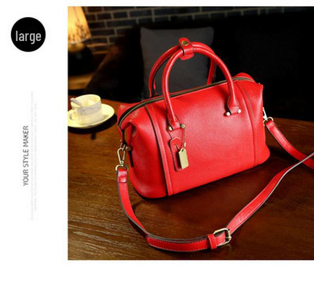 

Сумка-подушка из натуральной кожи Boston: Вместительная модная женская сумка 2023 года