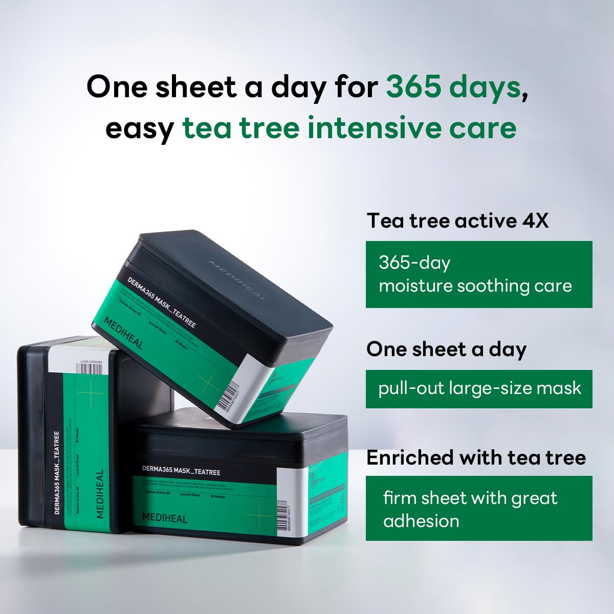 

MediHeal Derma 365 Mask Tea Tree 30ea + RANDOM GIFT