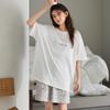 Pajamas women's summer cotton comfortable short-sleeved shorts simple white printing Korean outer wear women's loungewear set