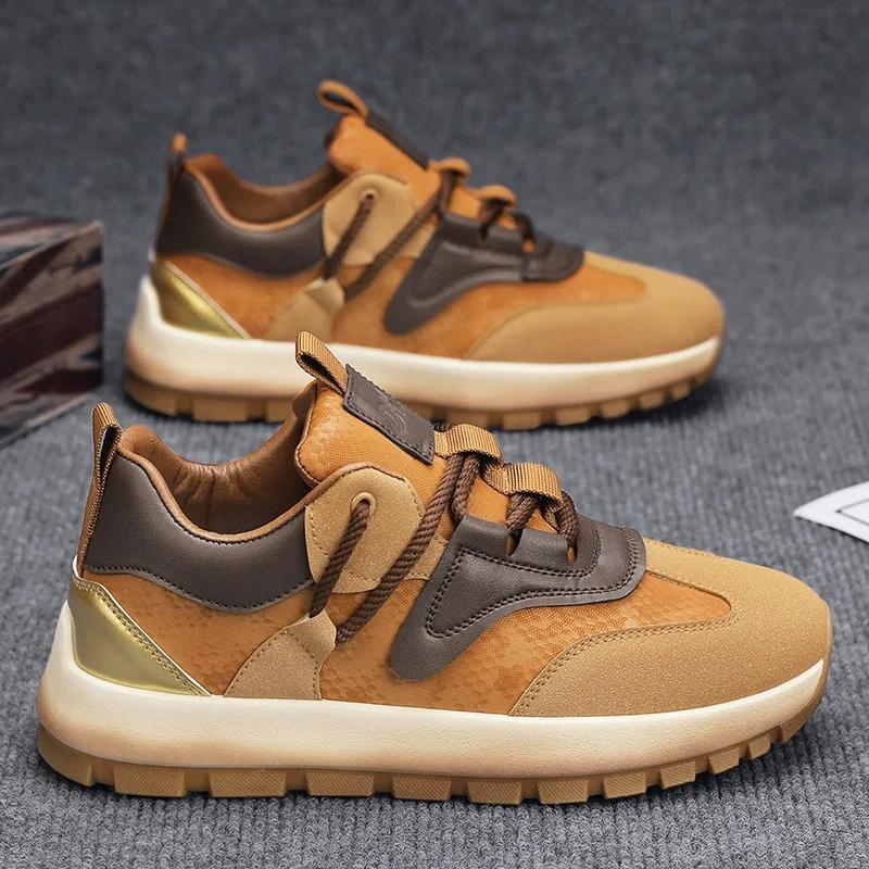 High-quality Men's Leather Sneakers Fashion Mens Casual Shoes Comfortable Shock-absorbing Male Running Shoes Zapatos Para Hombre