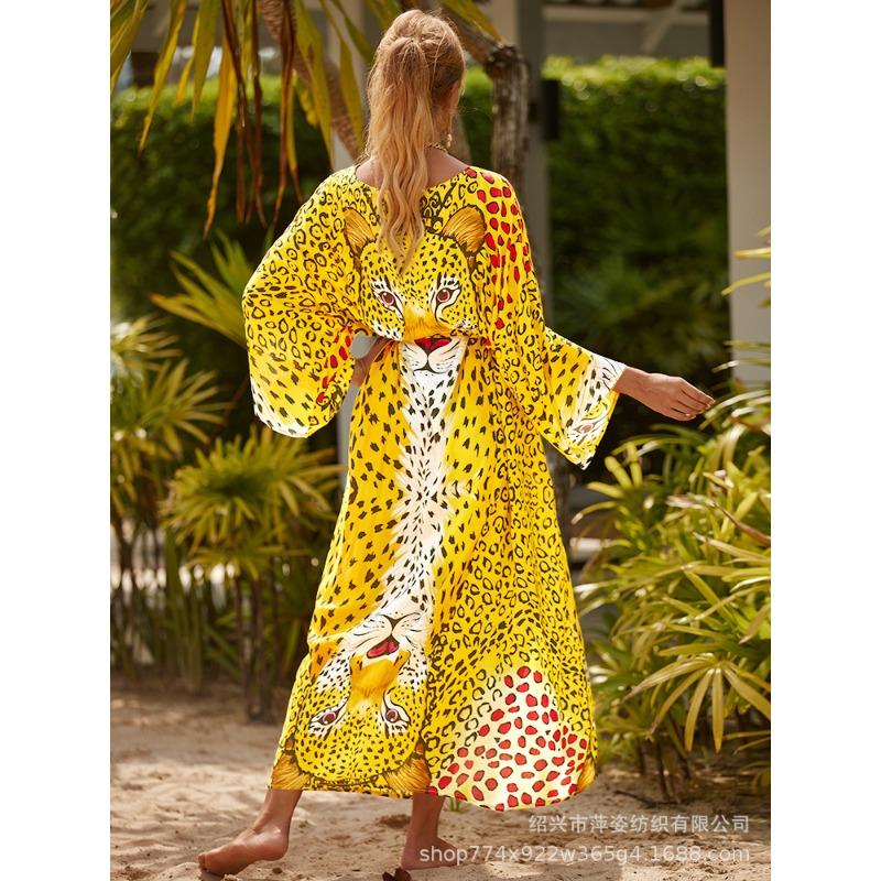 

Плюс Размер Женский Принт Бикини Солнцезащитный Пляжный Кардиган Пляжная Накидка one size