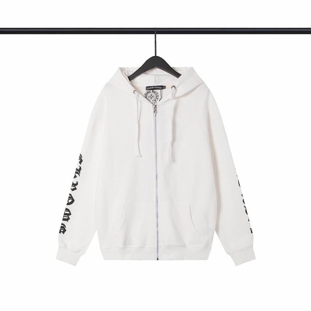 2024 Autumn/Winter Unisex CH Chrome Hoof Sanskrit Print Hooded Zipper Jacket