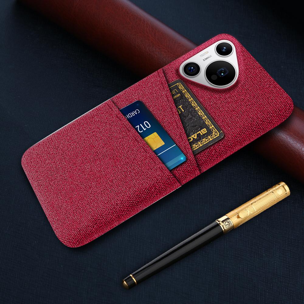 For Huawei Pura 70 Pro/Pura 70 Pro+ Case Card Holder Hard PC with Cloth Phone Protection Cover