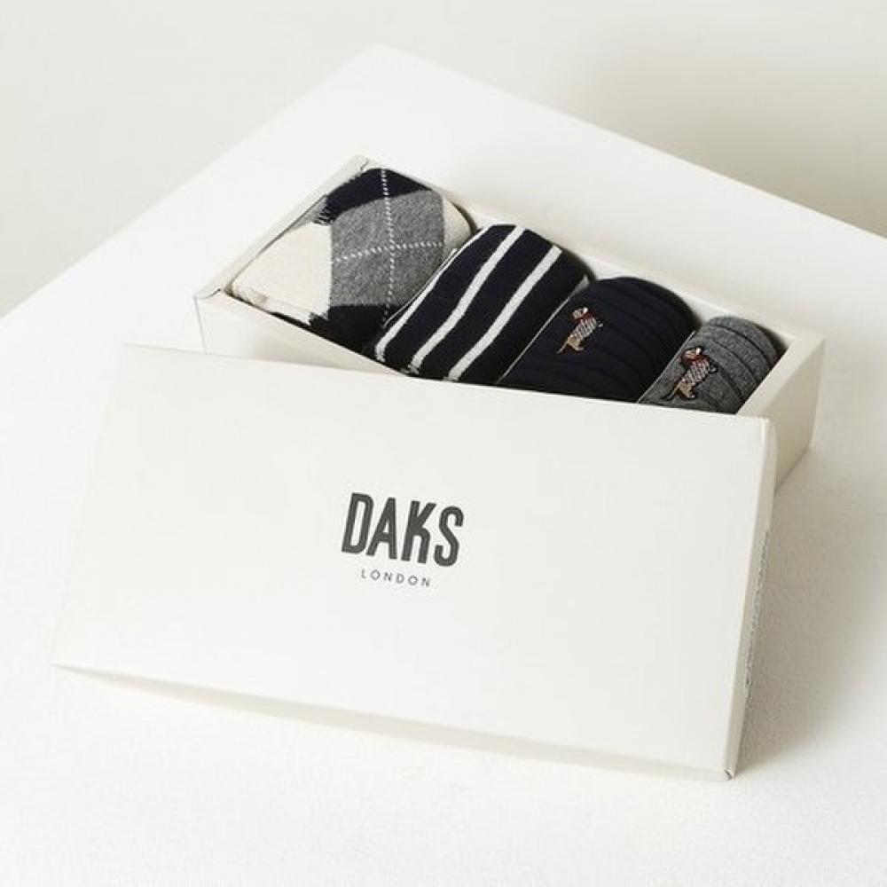 DakS Men S Cotton Blend Mixed Pattern Crew SockS 4 pairS dcSS6f302n2 Single option